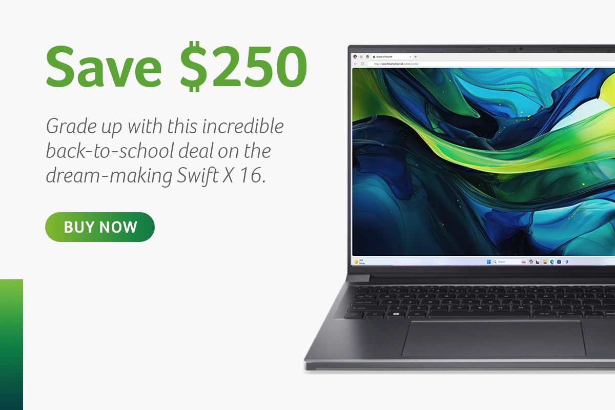 Save $250 on a Swift X 16 Laptop