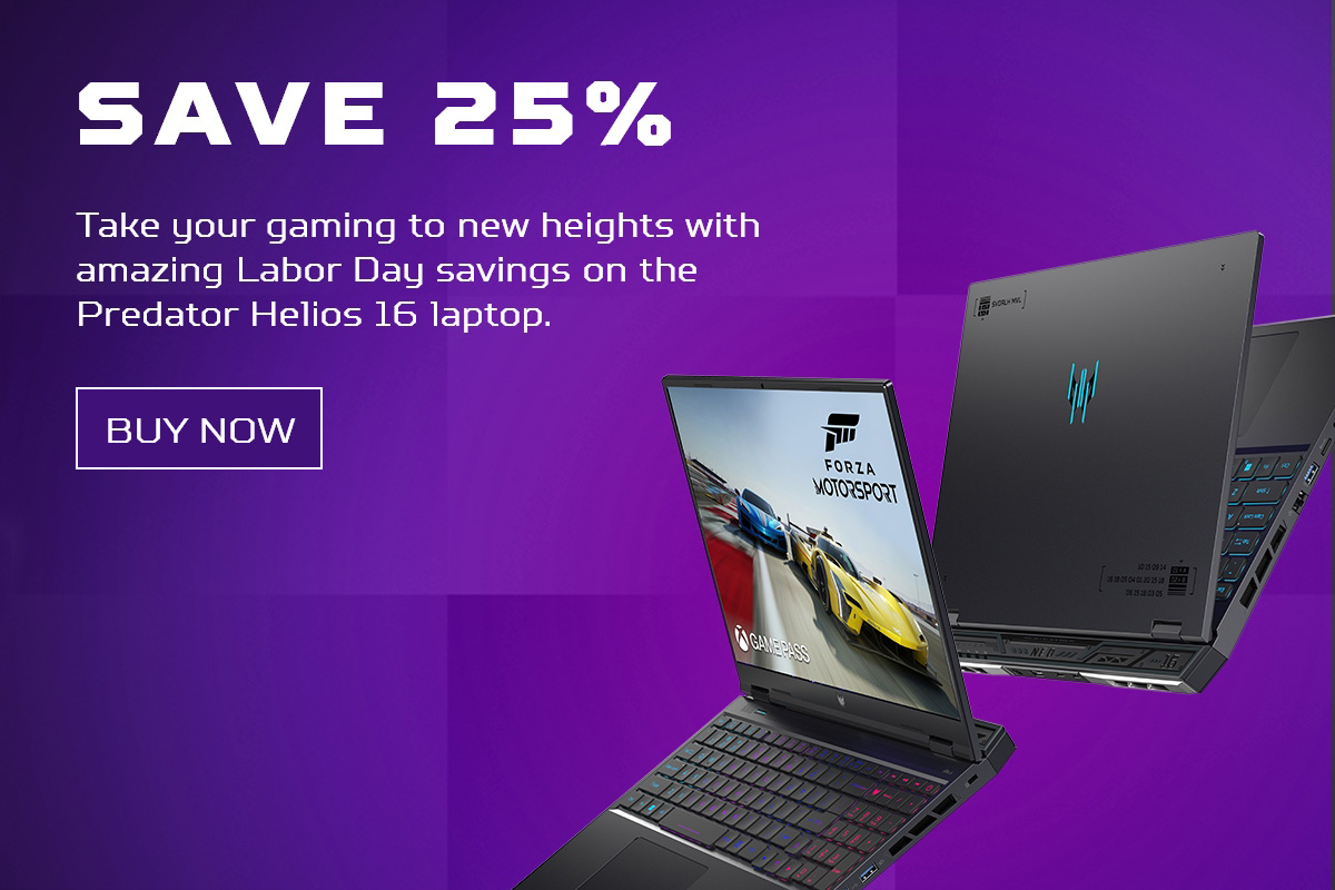 Save 25% on a Predator Helios Gaming Laptop