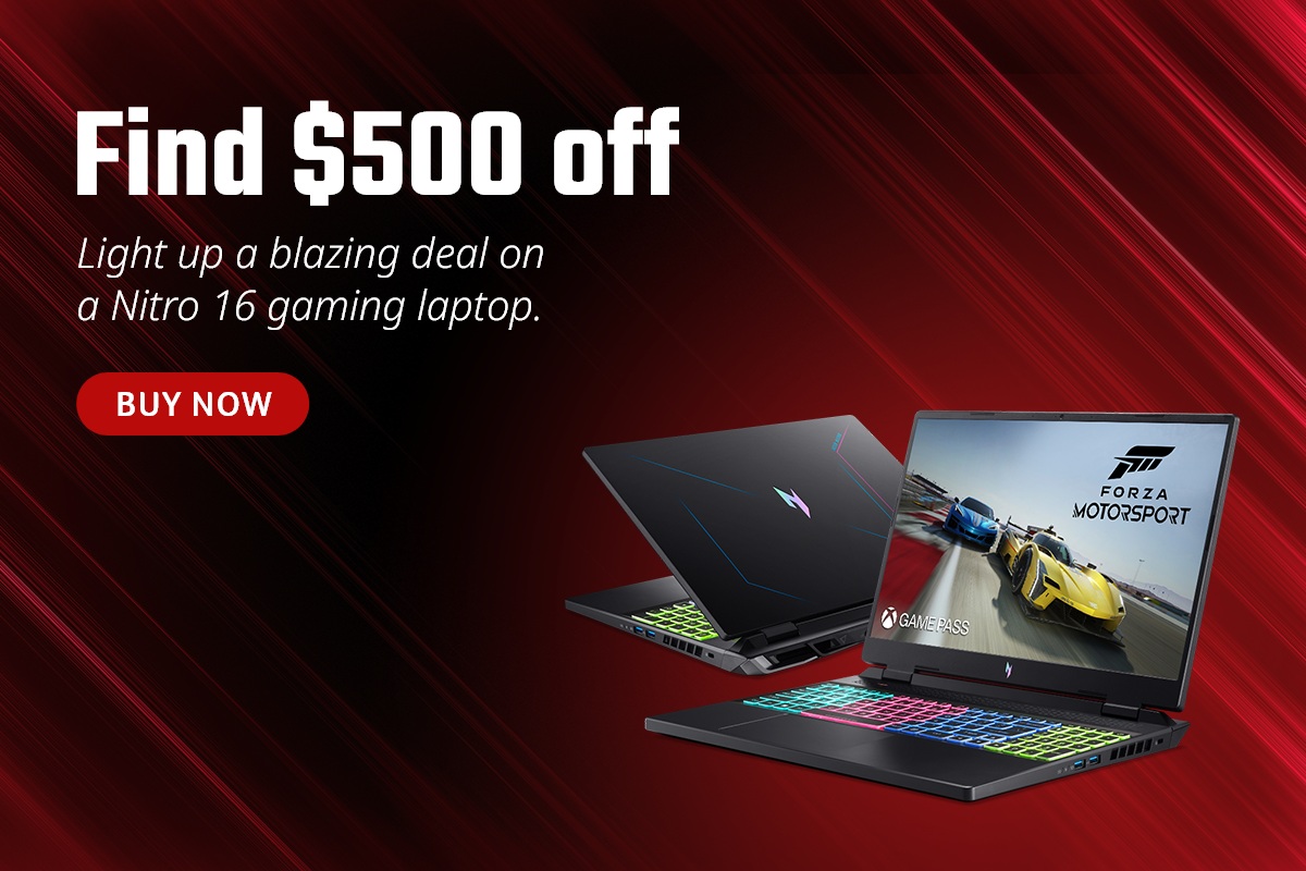 Get $500 off a Nitro 16 Gaming Laptop