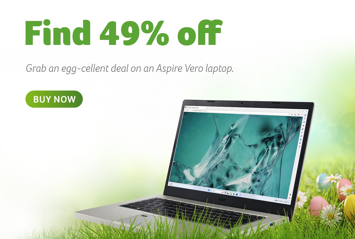 Get 49% off an Aspire Vero Green Laptop