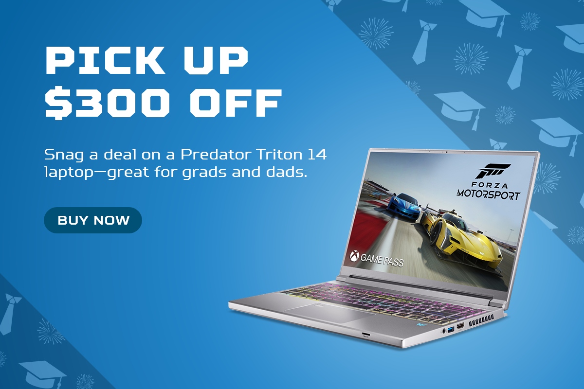 Get $300 off a Predator Triton 14 Gaming Laptop