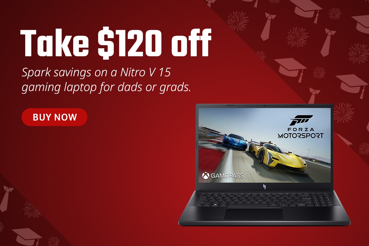 Get up to $120 off a Nitro V 15 Gaming Laptop