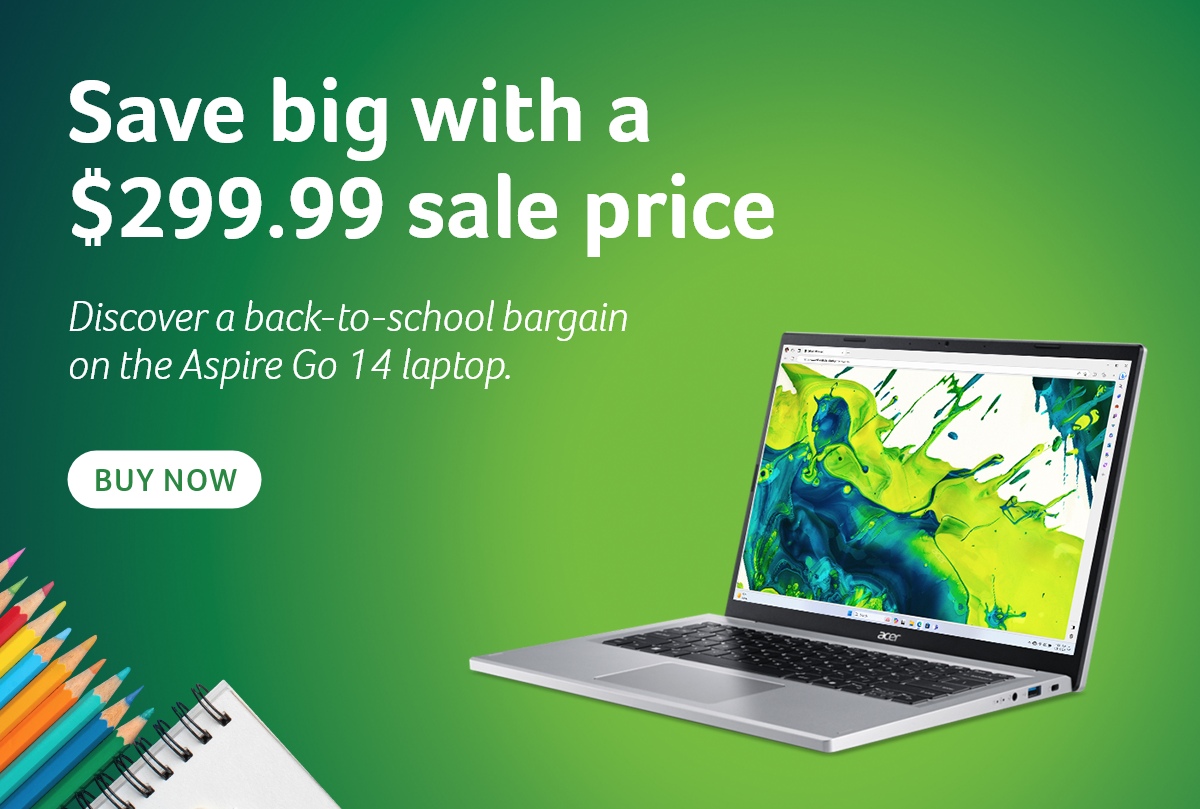 Grab an Aspire Go 14 Laptop for as low as $299.99