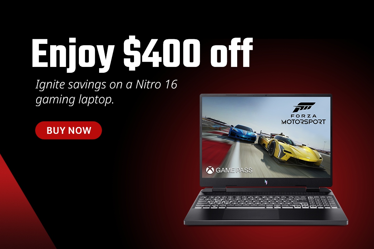 Save $400 off a Nitro 16 Gaming Laptop